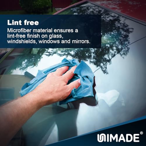 UNIMADE Shop Rags, 100 Sheets Microfiber Cleaning Cloth - color: Blue