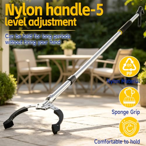 Graberstick Heavy Duty 68 Inch, Aluminum Alloy Garbage Picker Grabber, Folding Reaching Stick for High Shelves, Litter Pickup, and Elderly Daily Use (68inch)
