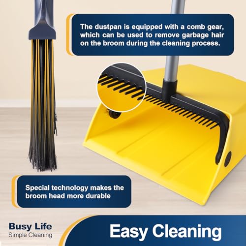 Yocada Commercial Broom and Dustpan Set with Comb Commercial Outdoor Indoor - size: Size One