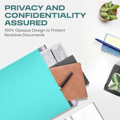 Teal Bubble Mailers 4x8, Self Seal Poly Padded Envelopes #000, 500 Pack - color: Teal, size: 4"x8" / 500 Pack