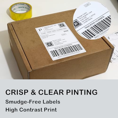 4 x 6 Thermal Shipping Labels 500 Labels Fanfold Direct Thermal Printer Paper Commercial Grade Thermal Printer Sticke Perforated Thermal Printer Labels, 1 Stack