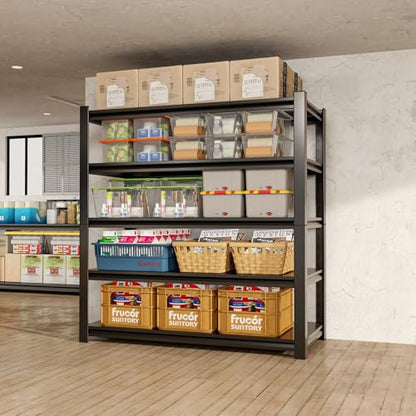 59" W Garage Shelving,5-Tier Heavy Duty Shelving Unit,3000LBS Adjustable Metal Storage Shelves,Storage Rack Units for Industrie,Shed,Warehouse,Basement,Black,59" W x 19.7" D x 72" H - size: 19.7"Dx59"Wx72"H