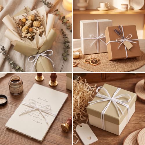 woric White Raffia Ribbon 262 Yards (787 Feet) Paper Craft Ribbon - color: White