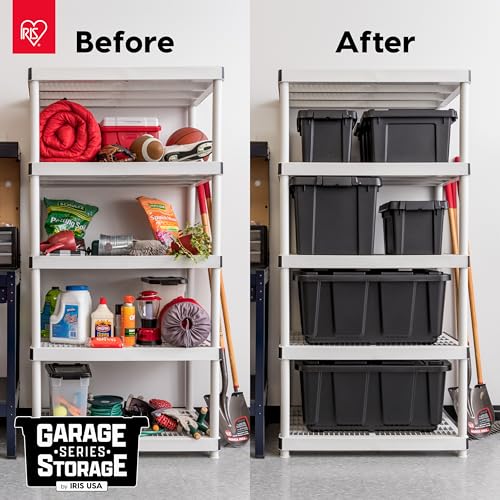IRIS USA 6-Pack 5 Gal Heavy Duty Lockable Storage Totes with lids, Black - color: Black, size: 5 Gal - 6 Pack