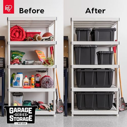 IRIS USA 6-Pack 5 Gal Heavy Duty Lockable Storage Totes with lids, Black - color: Black, size: 5 Gal - 6 Pack