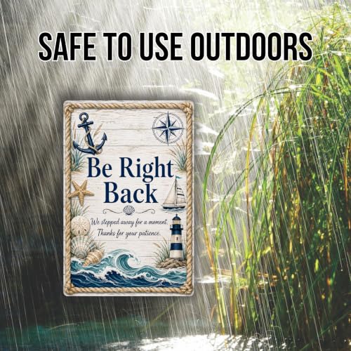 Be Right Back Coastal Business Sign - style: Be Right Back
