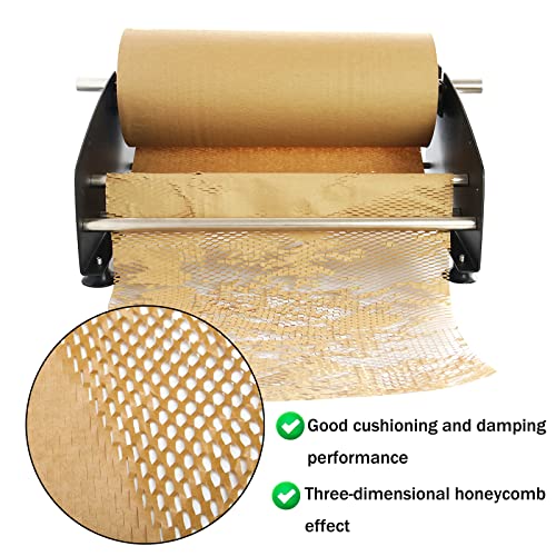 Honeycomb Packing Paper Roll Dispenser, Kraft Wrapping Paper Holder Manual Machine for Small Business, Improve Packing Efficiency, Dispenser Only