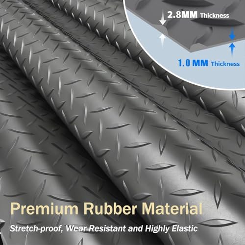 StellarStar 4x6 FT Garage Floor Mat, 2.8mm Thickened PVC Diamond Plate - color: Gray, size: 4x6 FT