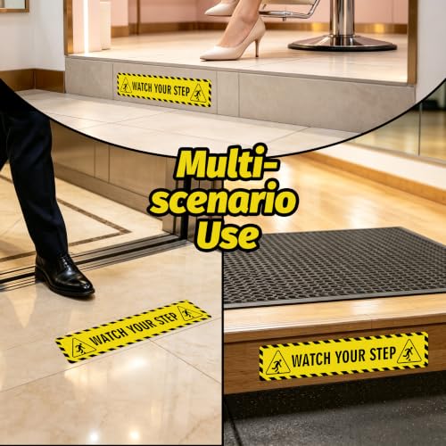 Watch Your Step Sign Sticker, 2 Pack 14 x 2.7 Inch Floor Warning Decal - color: Watch Your Step 579