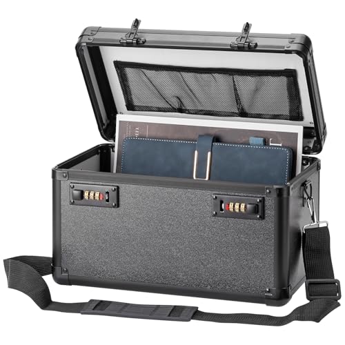LOCKCURX Lock Box, Combination Storage Case, 13.4 x 8.2 x 7.6 Inch, Black - color: Black, size: Large