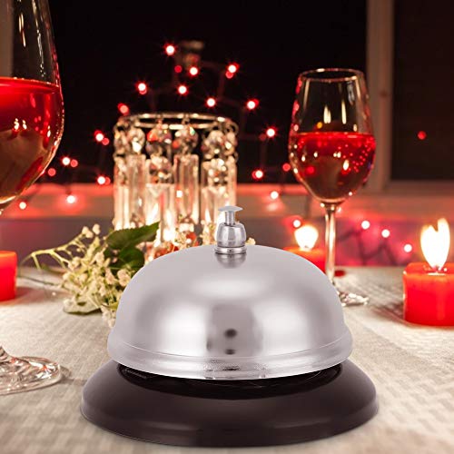 Stainless Steel Dinner Call Bell, Service Bell for The Porter Kitchen Restaurant Bar Classic Concierge Hotel, 3.3x3.3x2.2in Call Bell