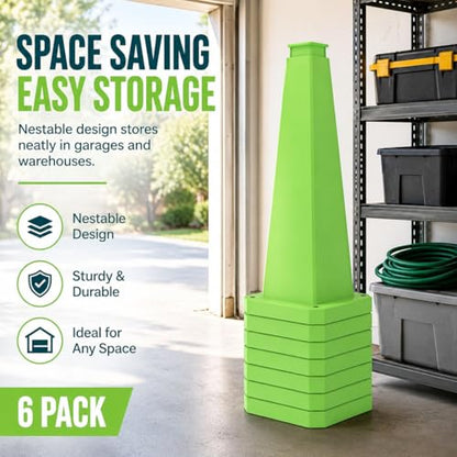 BESEA 3 Pack 28 Inch Green Traffic Cones with Weighted Base - color: Green, size: 28INCH