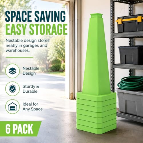 BESEA 3 Pack 36 Inch Green Traffic Cones with Weighted Base - color: Green, size: 36INCH