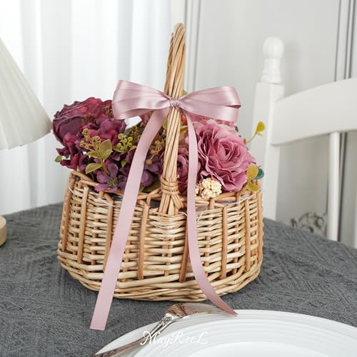 MAYREEL Dusty Rose Satin Ribbon 1/2 Inch Double Faced 50 Yards Thin - color: Dusty Rose, size: 1/2 Inch