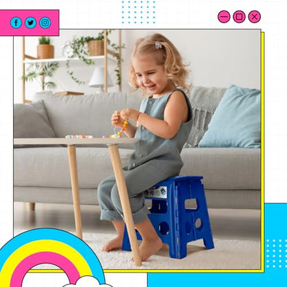 Delxo Folding Step Stool 13 inch 2 Pack,300 Lbs Step Stool for Kids&Adults - color: Blue, size: 13 Inch-2 Pack