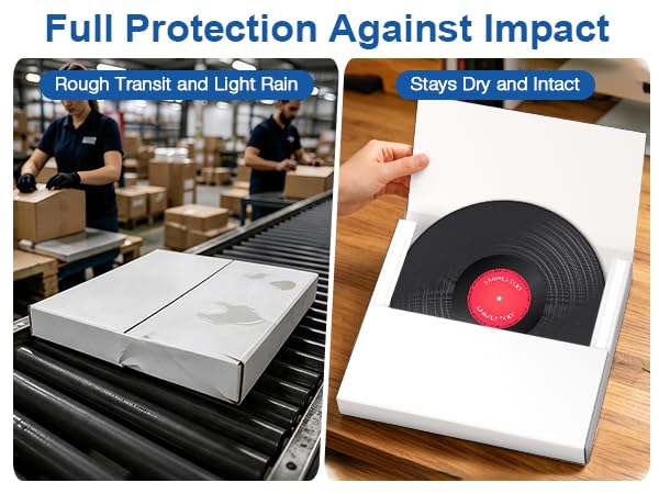 13.2" x 13.2" x 1.3" Corrugated Cardboard Vinyl Record Mailers,8 Pcs