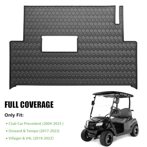 Club Car Precedent Golf Cart Full Coverage Floor Liner Mat, Fits Club Car Precedent (2004-2023), Onward & Tempo (2017-2023), Villager & V4L (2019-2023), Durable Anti-Slip Rubber - color: All Black