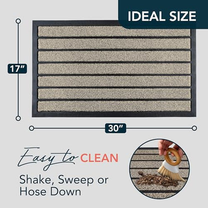 ubdyo Extra Durable Door Mat Outside Entrance (30" x 17", Bright Beige) - color: Bright Beige, size: 30" x 17" (Rectangular)