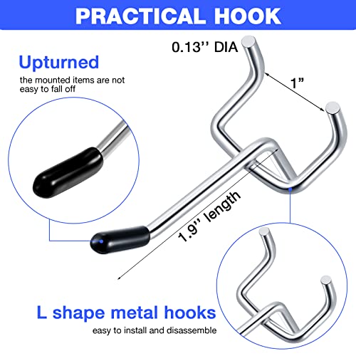 Moxweyeni 2 Inch 100 Pcs Pegboard Hooks Peg Board Stainless Steel Hangers - size: 2 Inch