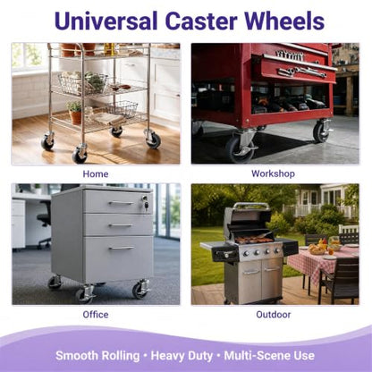 Caster Wheels, 3" Locking Swivel Stem Casters Set of 4, M10-1.5x25mm(Screw Diameter 10 mm, Length 25 mm) Rubber Casters with 360 Degree No Noise Wheels for Furniture - color: M10-1.5x25mm