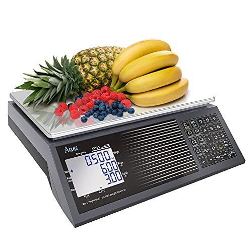 ACLAS Digital Price Computing Scale NTEP Certified Legal for Trade 30lbs 0.01lb Commercial Retail Scales w/LCD Dual Screen Displays for Food, Meat, Deli, Fruit Market Dry Cell Battery Powered - size: 30 lb