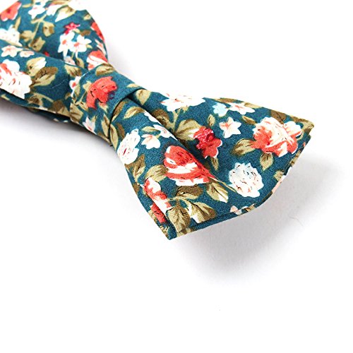 LEVAO Men's Cotton Floral Printing Bow Tie - color: Cb055