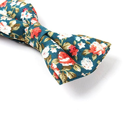 LEVAO Men's Cotton Floral Printing Bow Tie - color: Cb055