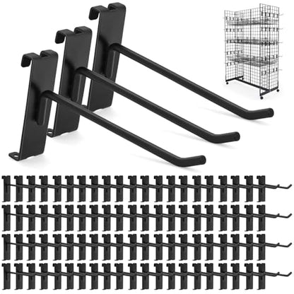 100 Pack 8 Inch Gridwall Hooks Heavy Duty Metal Hangers 20 Lbs Capacity - size: 8 Inch