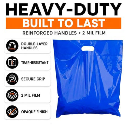 16x18 Large Plastic Shopping Bags for Small Business with Handles