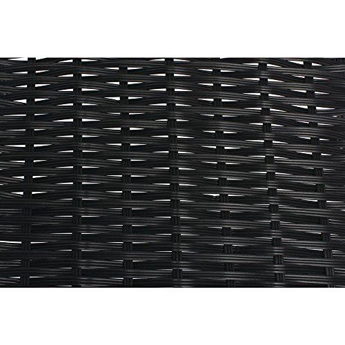 HUBERT Wicker Storage Baskets Black Plastic - 7 1/2"L x 16"D x 1 1/2" to 5"H - color: Black, size: 7.5"Lx16"Dx 1.5-5"H