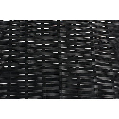 HUBERT Wicker Storage Baskets Black Plastic - 7 1/2"L x 16"D x 1 1/2" to 5"H - color: Black, size: 7.5"Lx16"Dx 1.5-5"H