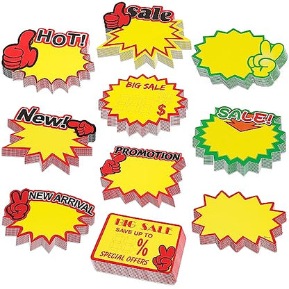 Starburst Sign for Retail Store Large 200pcs yellow