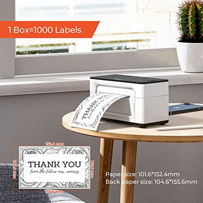 MUNBYN 4x6 Inch Thermal Labels, 1000 Labels/2 Stacks(500 Pcs per Stack) - color: White, size: 4x6*1000