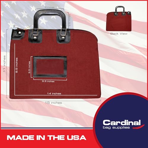 Lockable Fire Resistant Document Bag, Burgundy - color: Burgundy