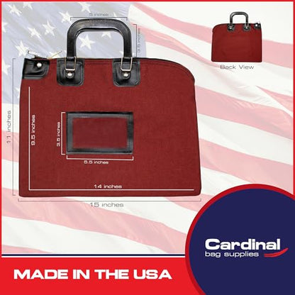 Lockable Fire Resistant Document Bag, Burgundy - color: Burgundy