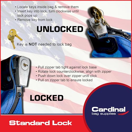 Large Locking Document Bag, Black, 16 x 20 inch - color: Royal Blue