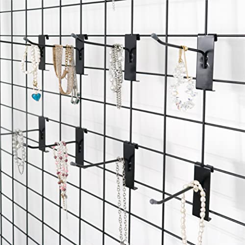 HUHOLE 50 Pack 6 Inch Black Gridwall Hooks Metal Display Hangers - size: 6 Inch