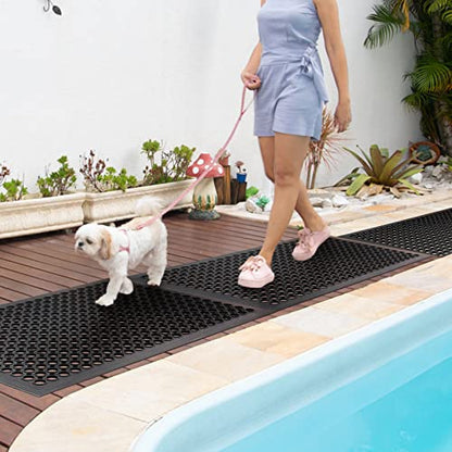 Rubber Floor Door mat Anti-Fatigue Commercial Restaurant Floor Mats 36" x 60" New Heavy Duty Non Slip Rubber Kitchen Drainage Mat Black Bar Floor Mat - size: 60"L x 36"W x 0.4"Th