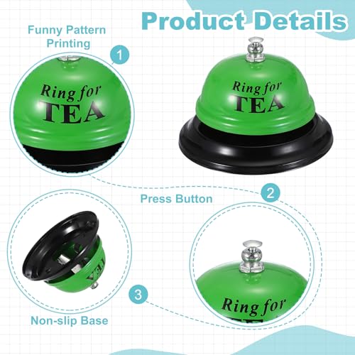 PATIKIL Desk Bell, 3.3" Service Call Bell Ringing, Tea, Green - color: Green(tea)