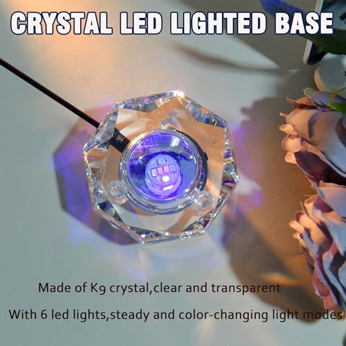 IFOLAINA Crystal LED Light Base Multicolor Changing Pedestal - color: O-Clear-7 Lighting Modes