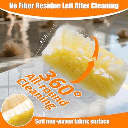 50 Count 360° Heavy Duty Duster Refills Compatible with Swiffer, Larger Size-Extra Thick Electrostatic Disposable dusters Refill for Electronics, Furniture, Blinds, Ceiling Fans, Unscented