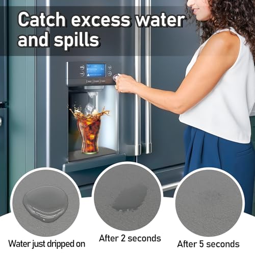 LOPNUR 2 Pack Refrigerator Drip Tray Catcher, Large 9"x3.1" Trapezoid, Grey - color: Grey, size: Trapezoid - 9"x3.1"