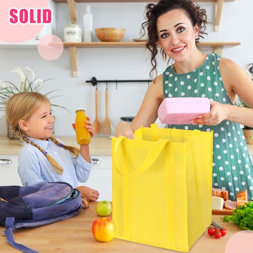 12 Pack Heavy Duty Reusable Grocery Bags - Large Shopping Totes Reinforced Handles, Holds 40 lbs, Foldable and Washable (Sky Blue) - color: Sky Blue