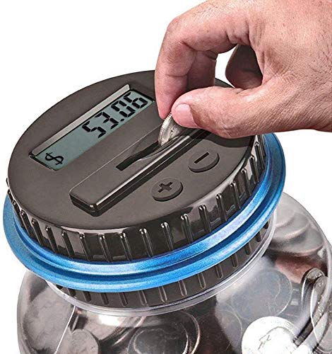 Digital Counting Money Jar, Digital Coin Counter with LCD Display Large Capacity Money Saving Box for Kids Adults as Gift on Christmas,Birthday (Blue) - color: Blue