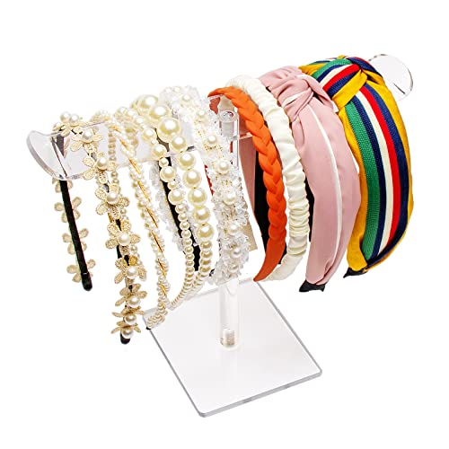 Acrylic Headband Holder, Hair Accessories Organizer Clear Stand for Girls - size: 1 Count (Pack of 1), style: 1 Tier