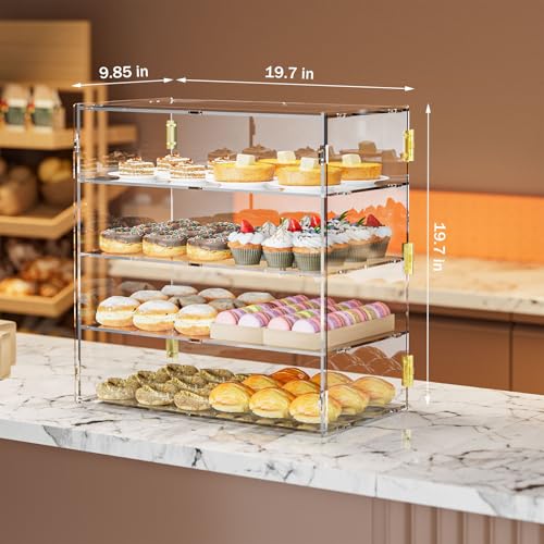 4 Tiers Countertop Bakery Display Case - size: 4 Tiers