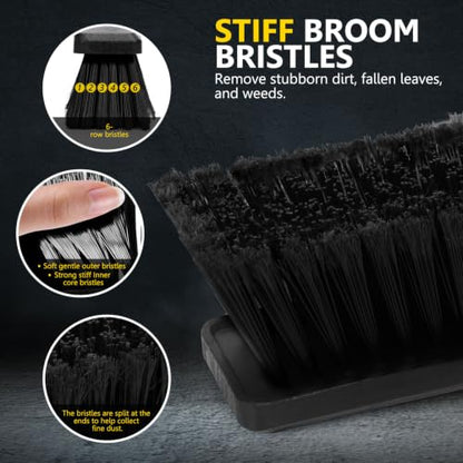 Masthome 24.8" Push Broom Heavy Duty Outdoor Stiff Bristle for Garage&Patio - color: Push Broom-black