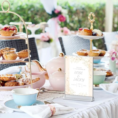 NIUBEE 4x6 Acrylic Sign Holder, Picture Frame, Wedding Table Numbers, 6pack - size: 4x6 6Pack