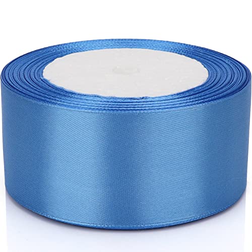 Nsilu 25 Yards 1-1/2 inches Wide Satin Ribbon Suitable for Wedding, Party and Gift Box Packaging Ribbon (Lake Blue, 1-1/2") - color: Lake Blue
