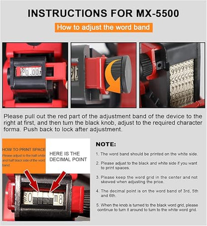 MX5500 1-Line Price Gun, Handheld Pricing Labeler for Retail - size: 1-Line